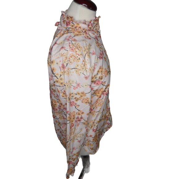 J. Crew Classic Fit Ruffle Neck Shirt Punk Cherry Blossoms - Picture 2 of 7